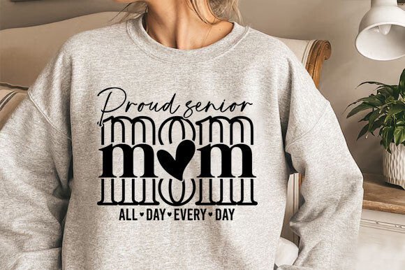 Proud Senior Mom SVG for Real Embroidery Projects